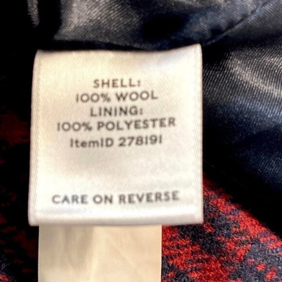 Vintage L.L. Bean Wool Plaid Pants Red Navy Size 16 Petite Excellent Condition - Picture 7 of 8